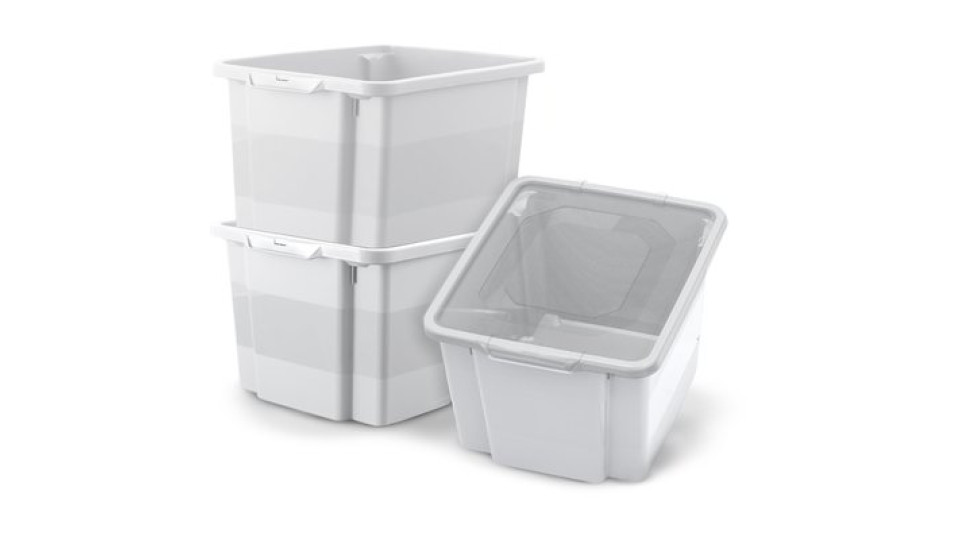 Set 3 contenitori in plastica sovrapponibili