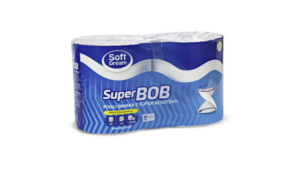 Rotolo di carta superbob 2 pezzi