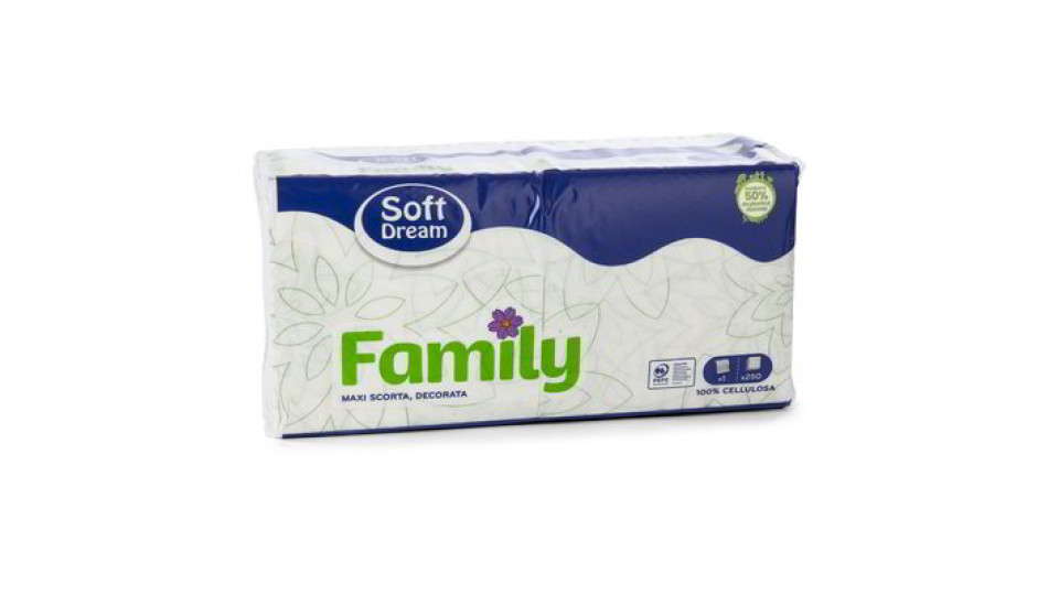 Tovaglioli Family monovelo decorati 250 pezzi