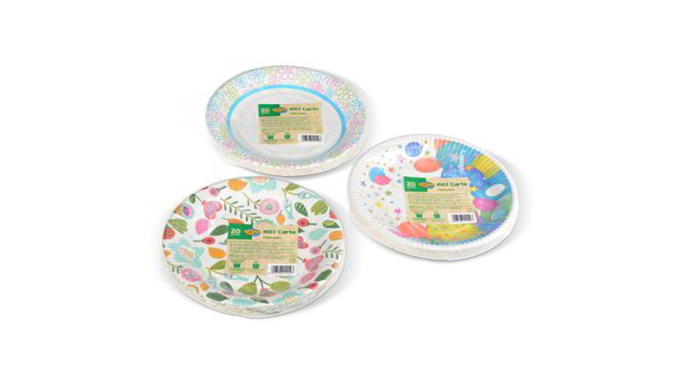 Piatti piani in fibra vegetale 20 pezzi