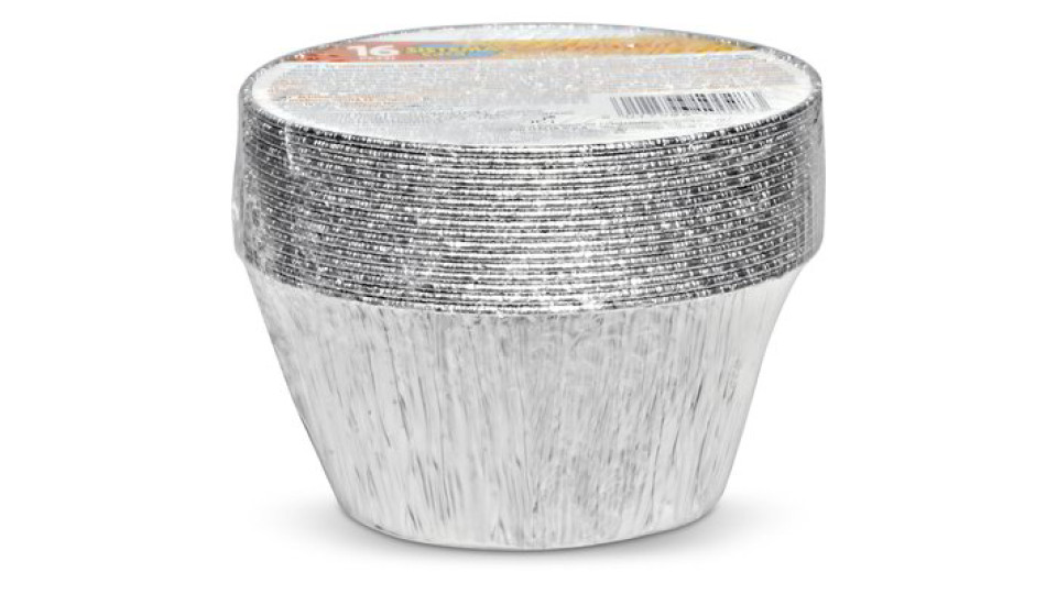 Contenitori in alluminio senza coperchio per creme caramel 16 pezzi