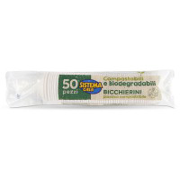 Bicchierini in plastica compostabile 50 pezzi 80cc