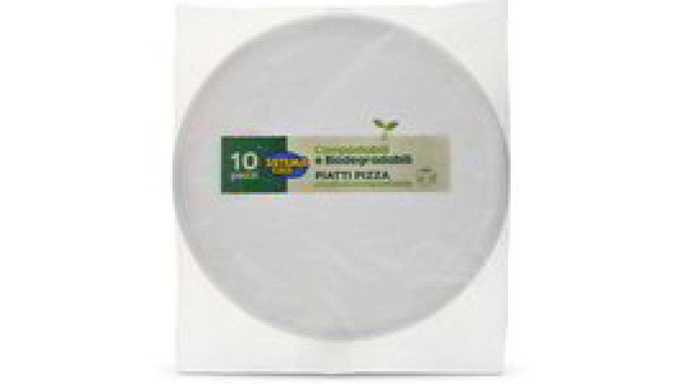 Piatti pizza in plastica compostabile 10 pezzi