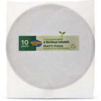 Piatti pizza in plastica compostabile 10 pezzi
