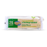 Coltelli in plastica compostabile 25 pezzi