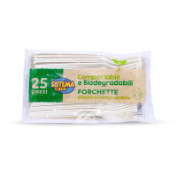 Forchette in plastica compostabile 25 pezzi