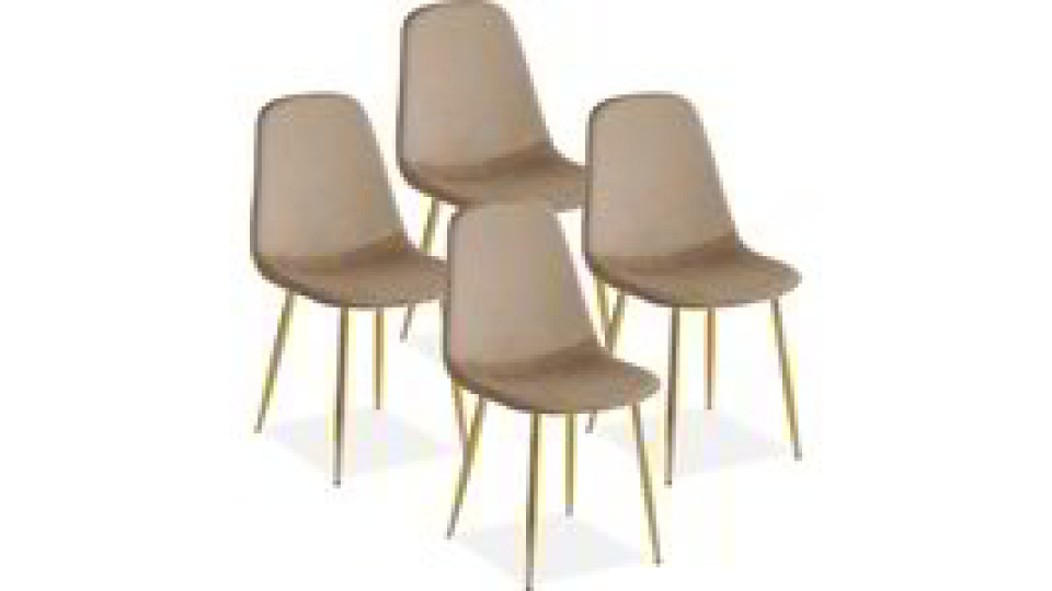 Set 4 sedie in tessuto