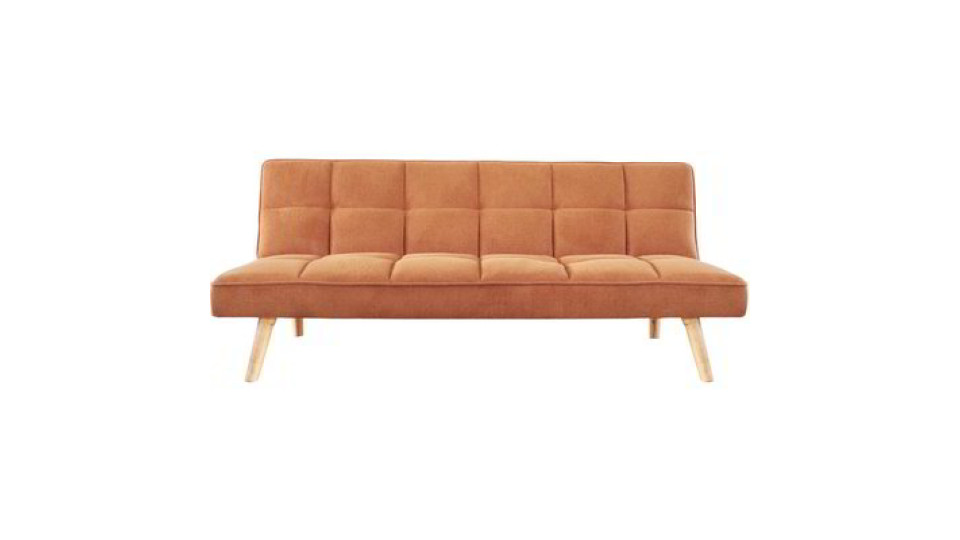 Divano letto in tessuto arancione