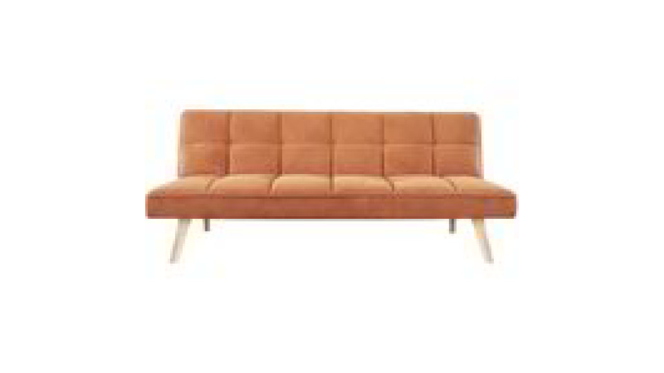 Divano letto in tessuto arancione