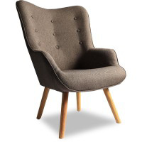 Poltrona con braccioli e gambe in legno