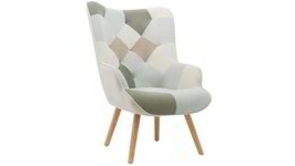 Poltrona effetto patchwork con braccioli