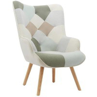 Poltrona effetto patchwork con braccioli