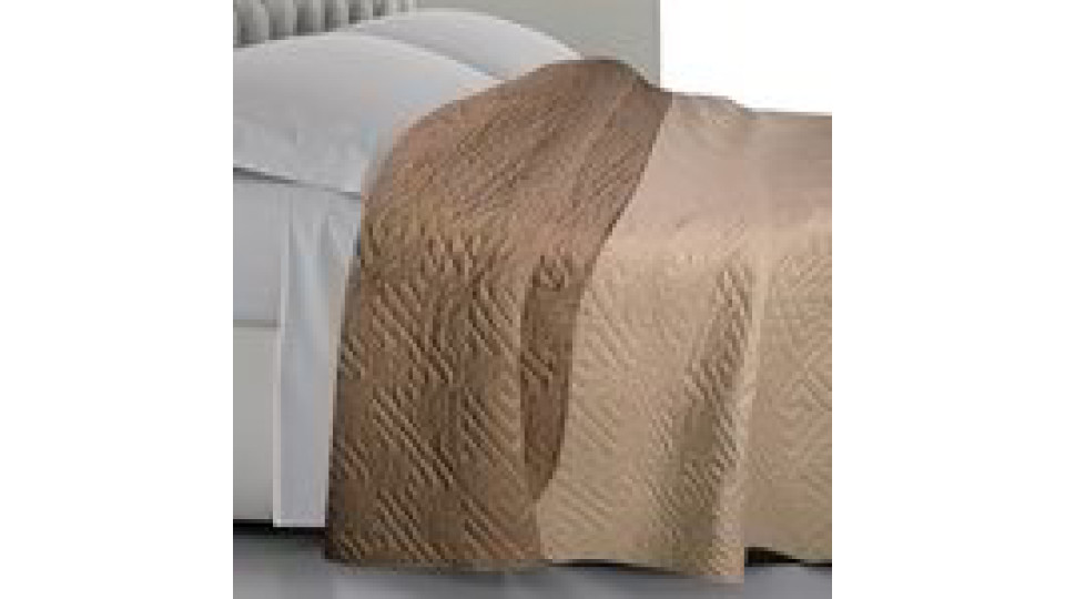 Copriletto matrimoniale bicolore - Beige
