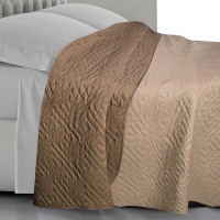 Copriletto matrimoniale bicolore - Beige