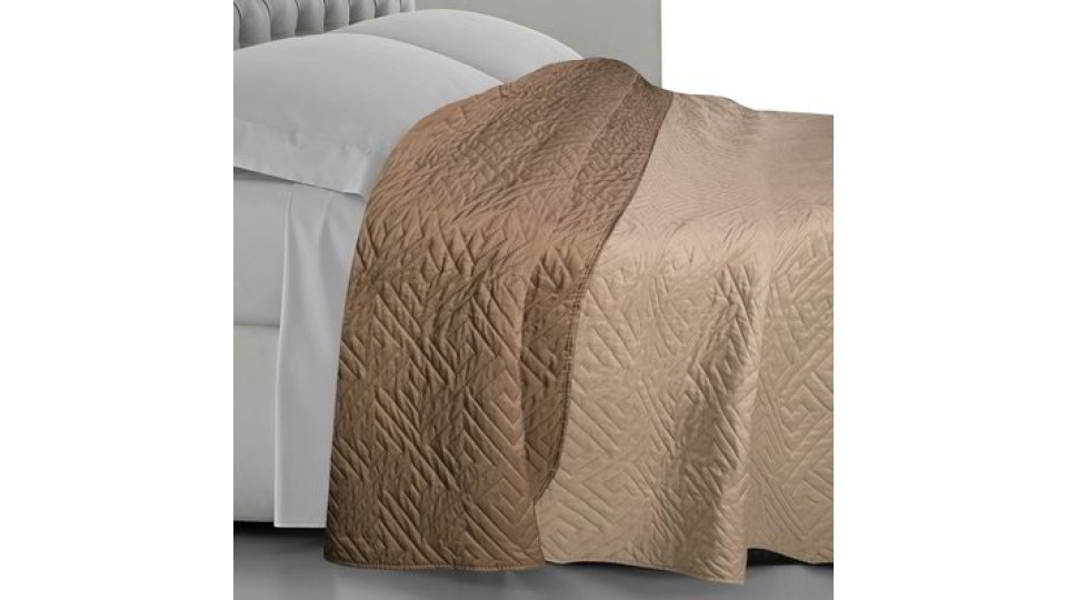 Copriletto matrimoniale bicolore - Beige