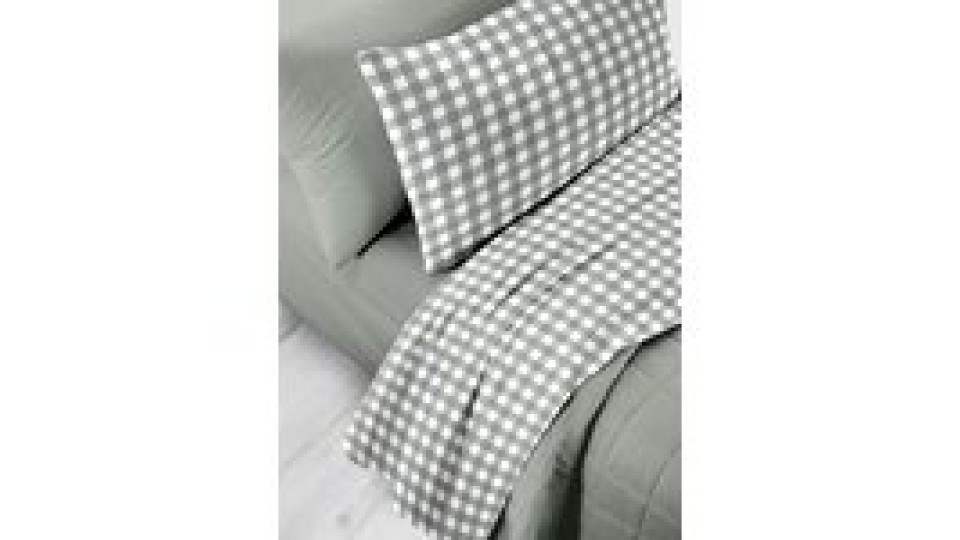 Completo letto matrimoniale "Vichy" - Grigio