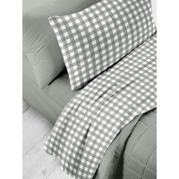 Completo letto matrimoniale "Vichy" - Grigio