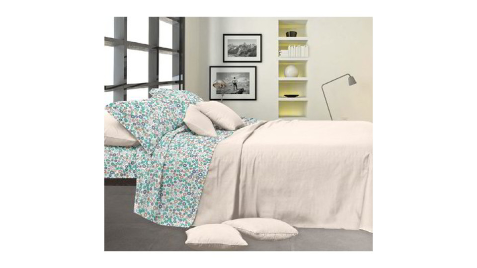 Completo letto matrimoniale in microfibra - Fantasia Fiori