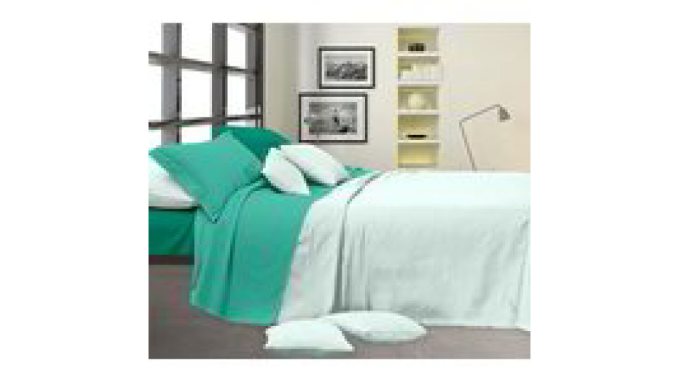 Completo letto matrimoniale in microfibra - Verde