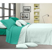 Completo letto matrimoniale in microfibra - Verde