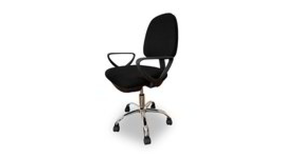 Sedia da scrivania in tessuto con base cromata
