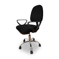 Sedia da scrivania in tessuto con base cromata