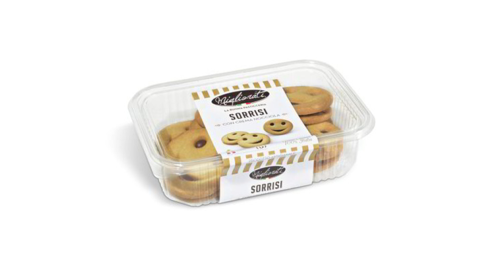 Biscotti sorrisi con crema alla nocciola