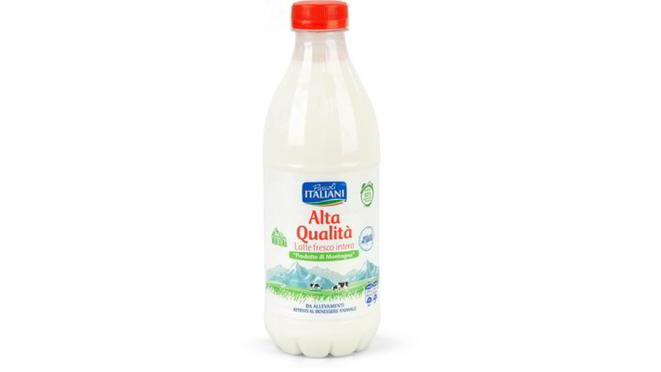 Latte fresco intero alta qualità