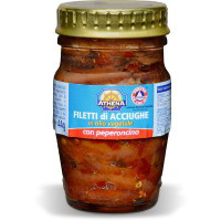 Filetti di acciughe in olio vegetale con peperoncino