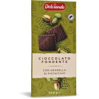 Cioccolato fondente con granella di pistacchio