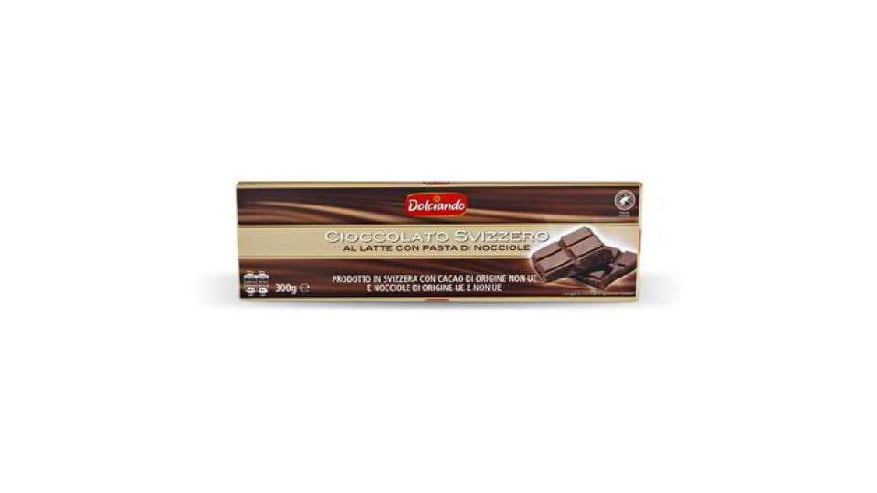 Cioccolato svizzero al latte con pasta di nocciole