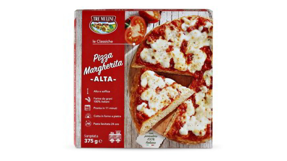 Pizza margherita alta surgelata