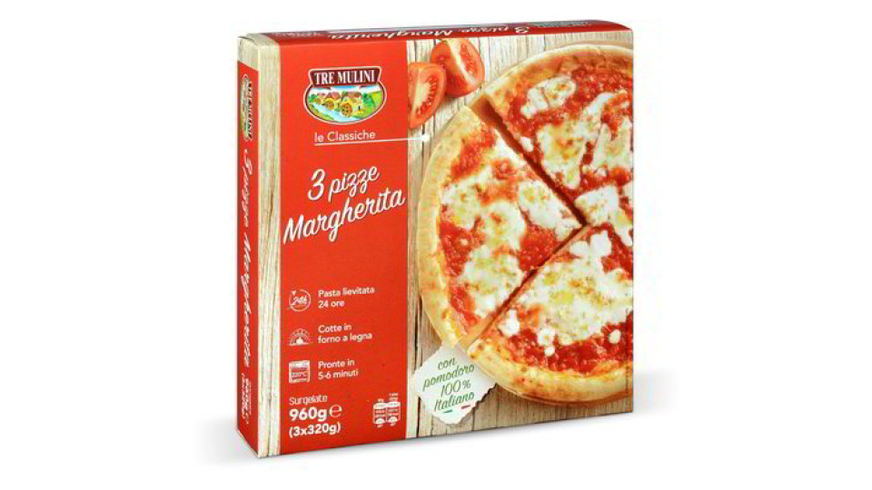 Pizza margherita surgelata 3 pezzi