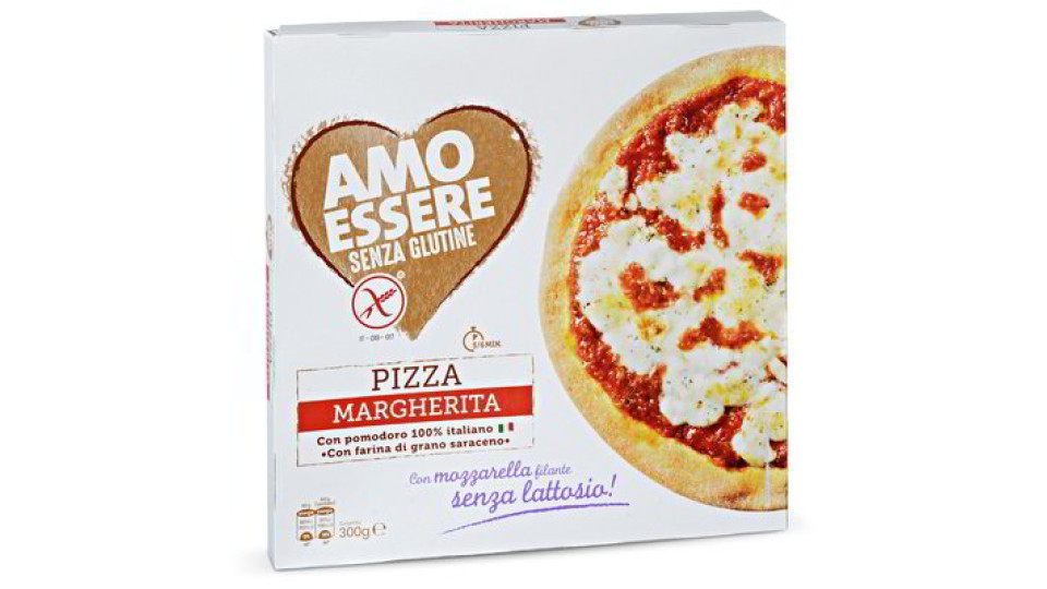 Pizza margherita senza glutine e senza lattosio surgelata
