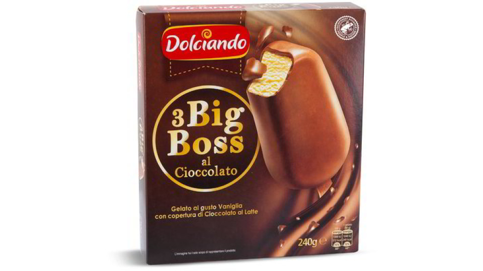 Gelato al gusto vaniglia ricoperto di cioccolato al latte 3 pezzi
