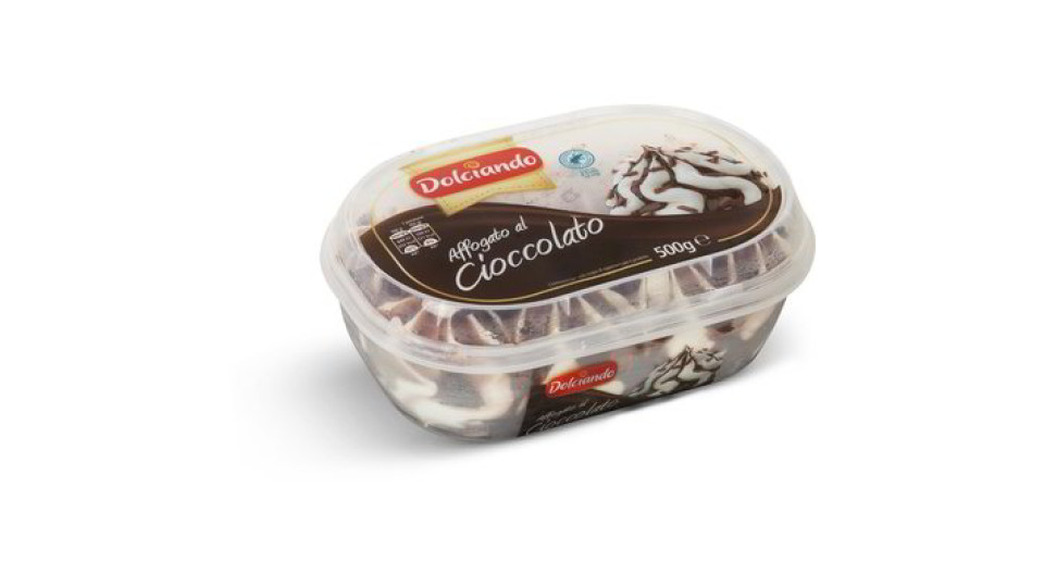 Vaschetta gelato affogato al cioccolato