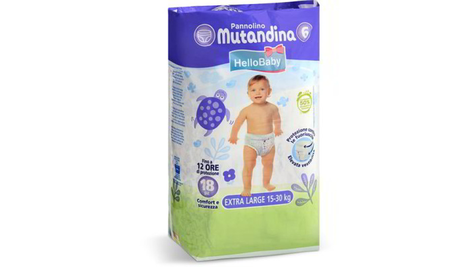 Pannolini mutandina taglia 6 - XL 18 pezzi