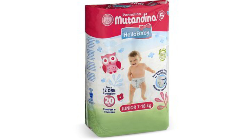 Pannolino mutandina taglia 5 Junior - 20 pezzi