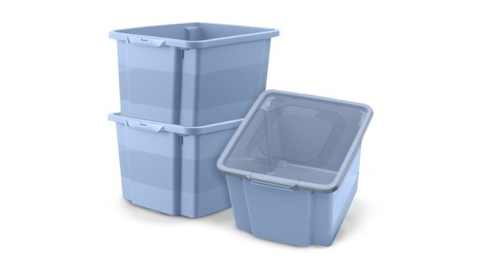 Set 3 contenitori in plastica sovrapponibili