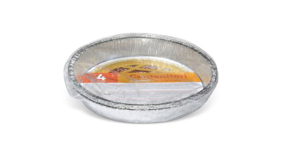 Contenitore in alluminio per pizze e torte 4 pezzi