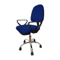 Sedia da scrivania in tessuto con base cromata
