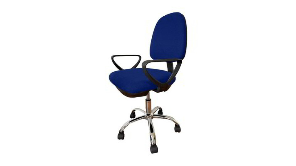 Sedia da scrivania in tessuto con base cromata