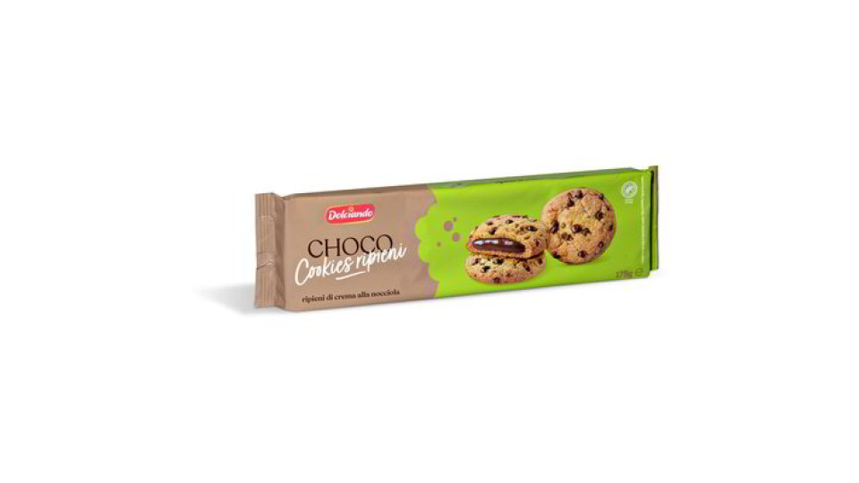 Biscotti choco cookies ripieni di crema alla nocciola