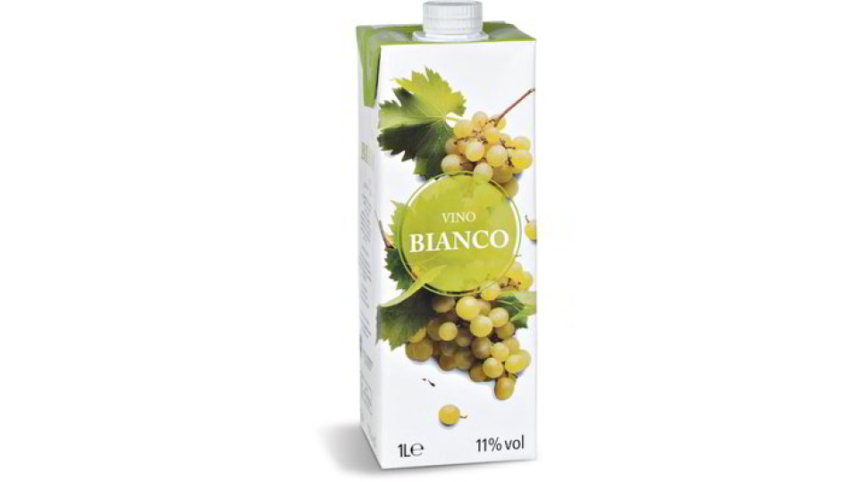 Vino bianco in brick