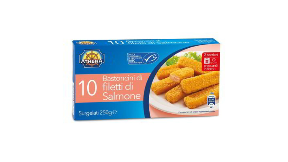 Bastoncini di filetti di salmone surgelati 10 pezzi