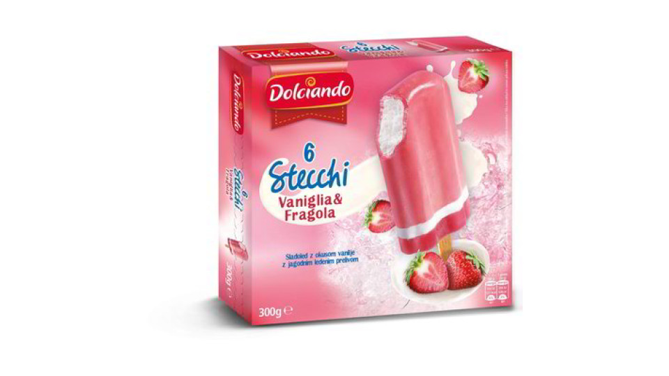 Gelati stecchi vaniglia e fragola 6 pezzi