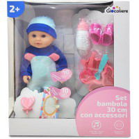 Set bambola 30 cm con accessori - Blu