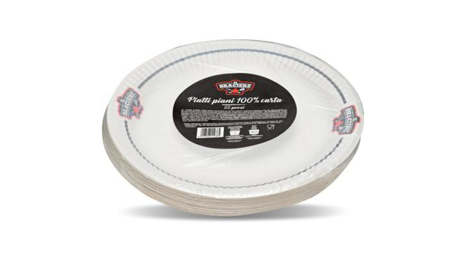 Piatti piani 100% carta 25 pezzi