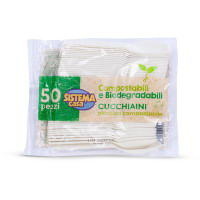 Cucchiaini in plastica compostabile 50 pezzi
