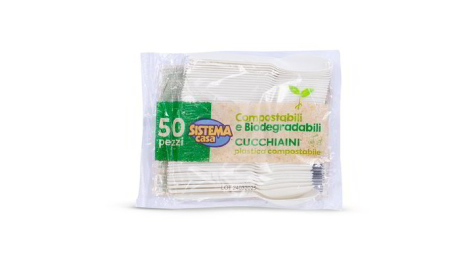 Cucchiaini in plastica compostabile 50 pezzi